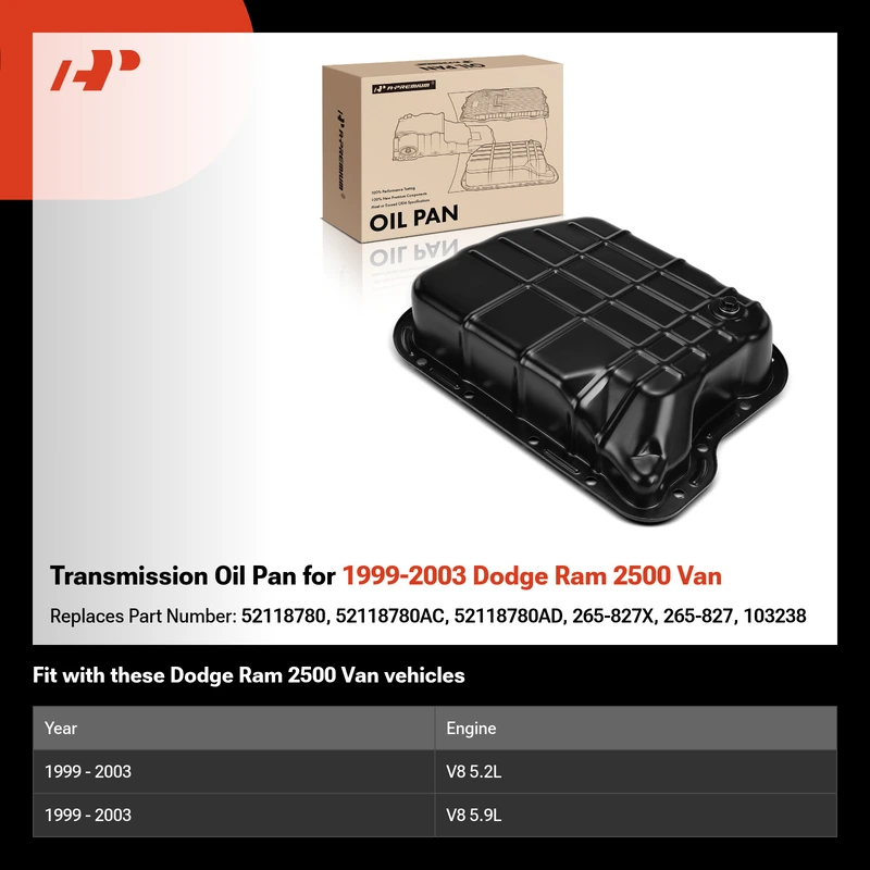 Transmission Oil Pan for 1999-2003 Dodge Ram 2500 Van