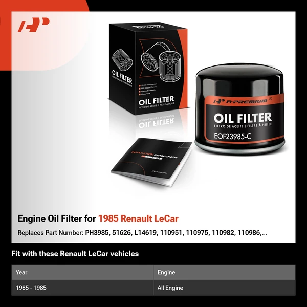 Engine Oil Filter for 1985 Renault LeCar
