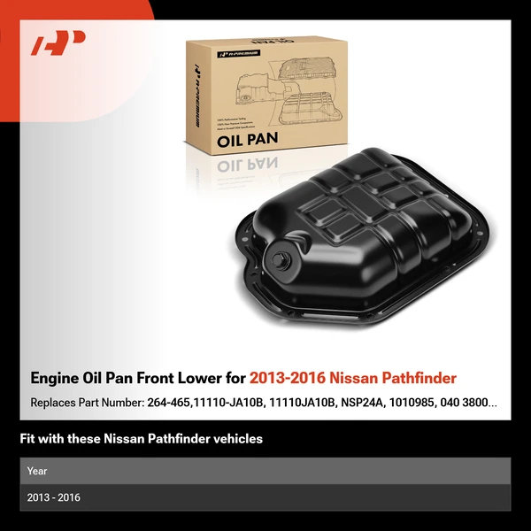 Engine Oil Pan Front Lower for 2013-2016 Nissan Pathfinder