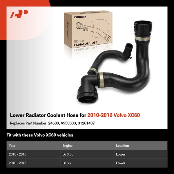 Lower Radiator Coolant Hose for 2010-2016 Volvo XC60