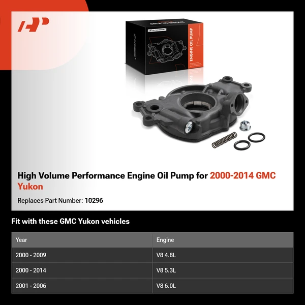 High Volume Performance Engine Oil Pump for 2000-2014 GMC Yukon