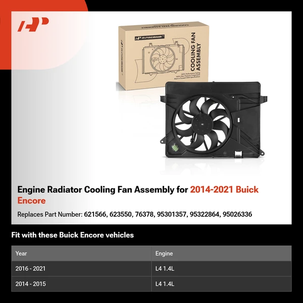 Engine Radiator Cooling Fan Assembly for 2014-2021 Buick Encore