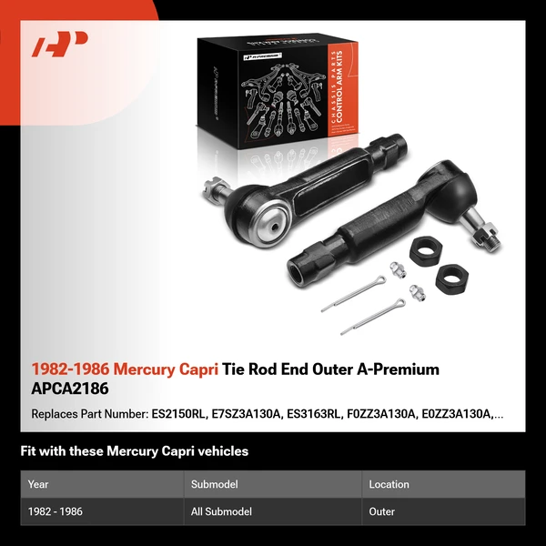 1982-1986 Mercury Capri Tie Rod End Outer A-Premium APCA2186