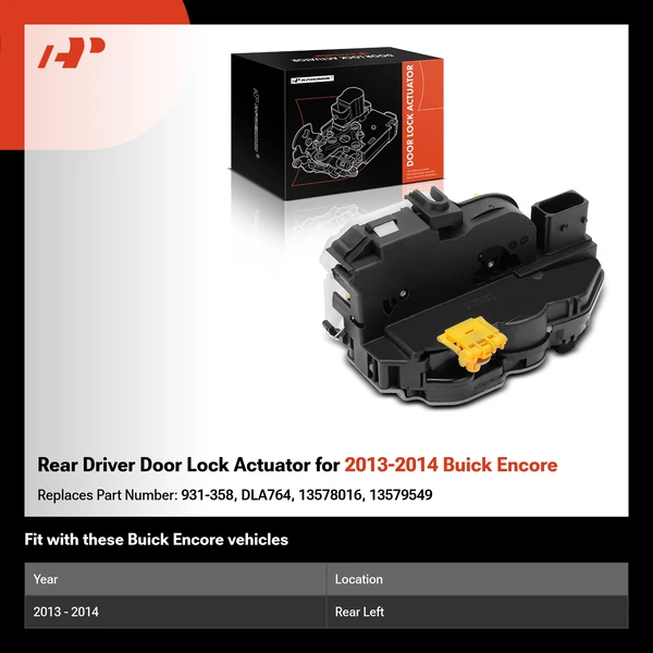 Rear Driver Door Lock Actuator for 2013-2014 Buick Encore