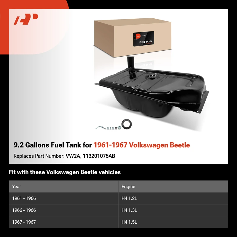 9.2 Gallons Fuel Tank for 1961-1967 Volkswagen Beetle