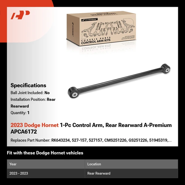 2023 Dodge Hornet 1-Pc Control Arm, Rear Rearward A-Premium APCA6172