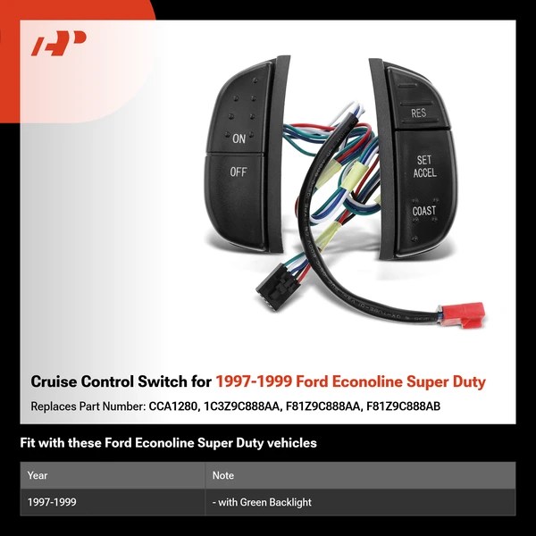 Cruise Control Switch for 1997-1999 Ford Econoline Super Duty
