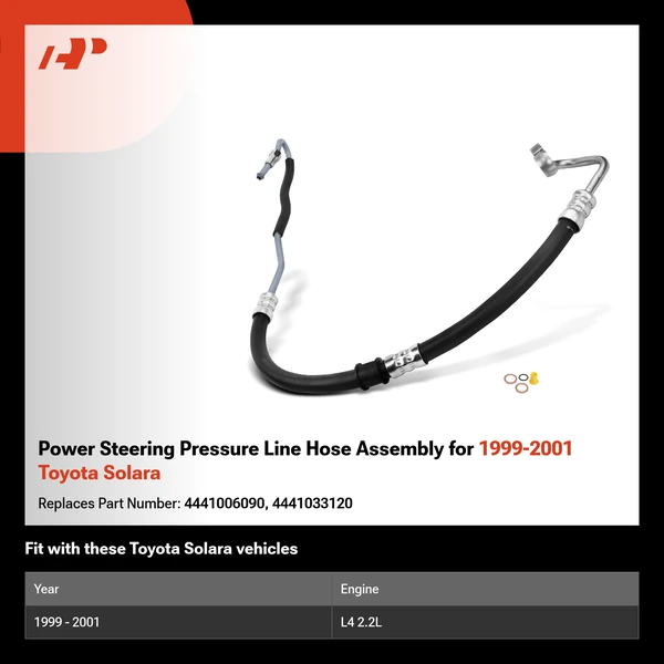 Power Steering Pressure Line Hose Assembly for 1999-2001 Toyota Solara