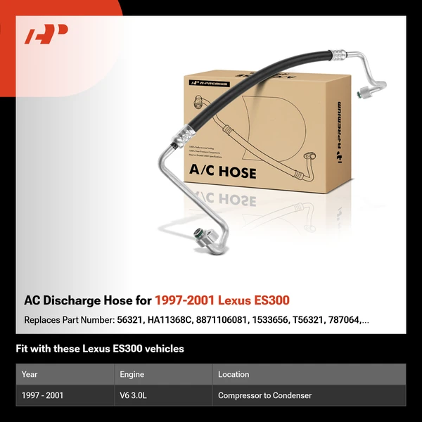 AC Discharge Hose for 1997-2001 Lexus ES300