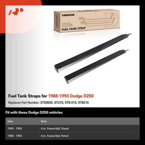 Fuel Tank Straps for 1988-1993 Dodge D250