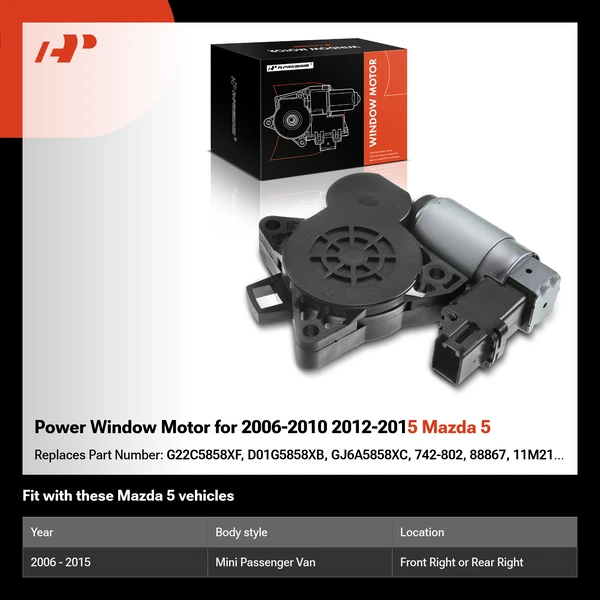 Power Window Motor for 2006-2010 2012-2015 Mazda 5