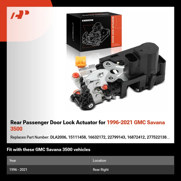Rear Passenger Door Lock Actuator for 1996-2021 GMC Savana 3500