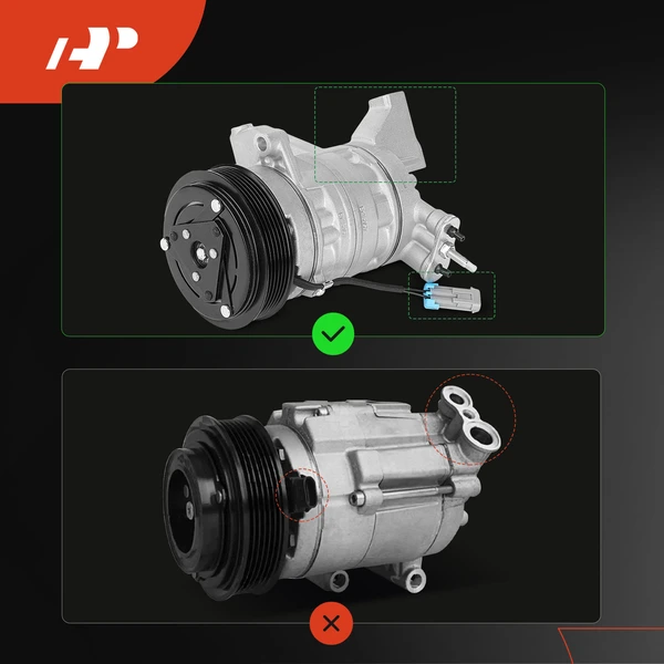 AC Compressor with Clutch with 6-Groove Pulley A-Premium APACC308