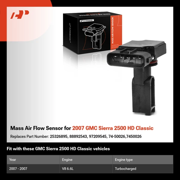 Mass Air Flow Sensor for 2007 GMC Sierra 2500 HD Classic