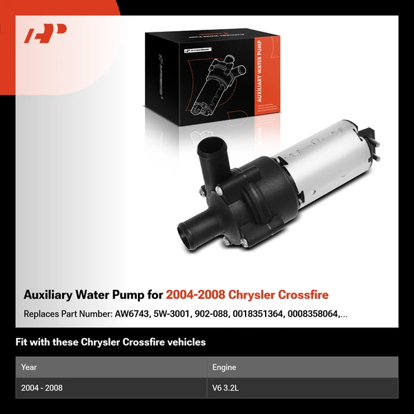 Auxiliary Water Pump for 2004-2008 Chrysler Crossfire