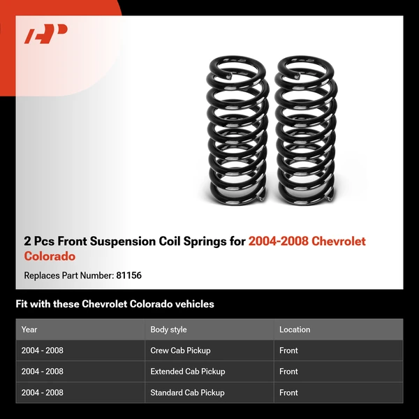 2 Pcs Front Suspension Coil Springs for 2004-2008 Chevrolet Colorado