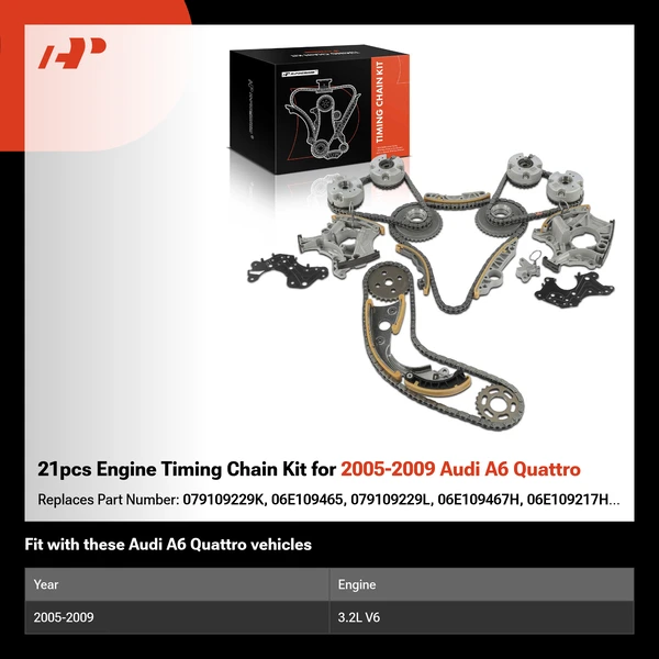 21pcs Engine Timing Chain Kit for 2005-2009 Audi A6 Quattro