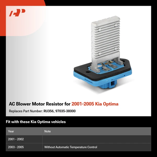 AC Blower Motor Resistor for 2001-2005 Kia Optima