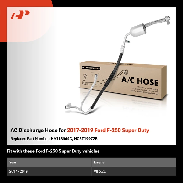 AC Discharge Hose for 2017-2019 Ford F-250 Super Duty