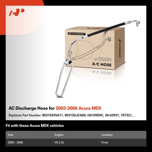AC Discharge Hose for 2003-2006 Acura MDX
