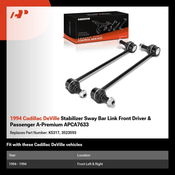 1994 Cadillac DeVille Stabilizer Sway Bar Link Front Driver & Passenger A-Premium APCA7633