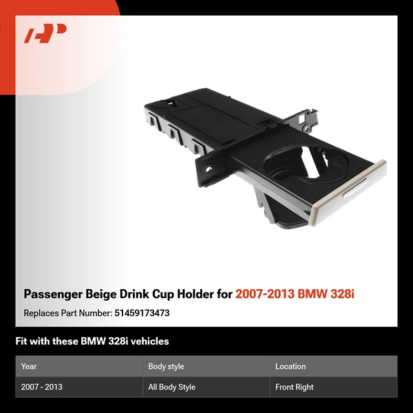 Passenger Beige Drink Cup Holder for 2007-2013 BMW 328i