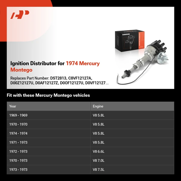 Ignition Distributor for 1974 Mercury Montego