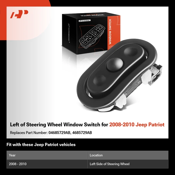Left of Steering Wheel Window Switch for 2008-2010 Jeep Patriot