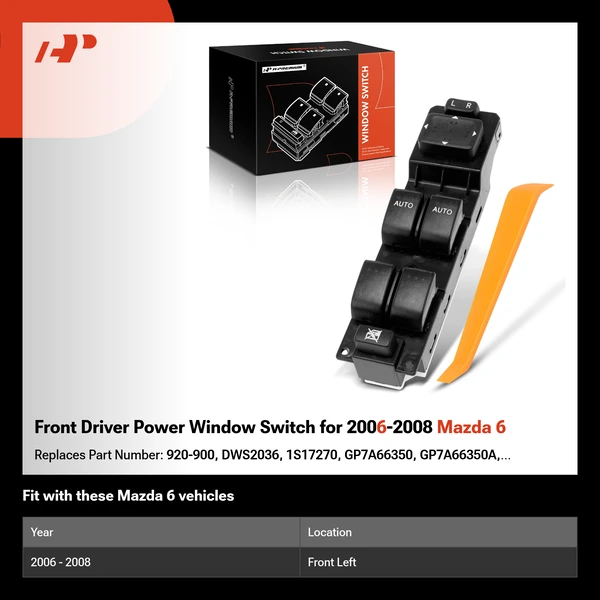Front Driver Power Window Switch for 2006-2008 Mazda 6