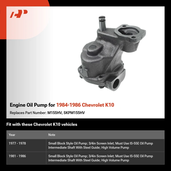 Engine Oil Pump for 1984-1986 Chevrolet K10