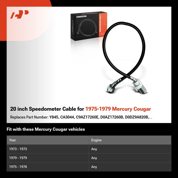 20 inch Speedometer Cable for 1975-1979 Mercury Cougar