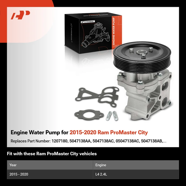 Engine Water Pump for 2015-2020 Ram ProMaster City