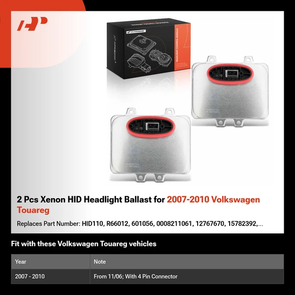 2 Pcs Xenon HID Headlight Ballast for 2007-2010 Volkswagen Touareg