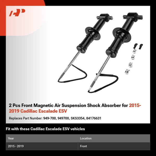2 Pcs Front Magnetic Air Suspension Shock Absorber for 2015-2019 Cadillac Escalade ESV