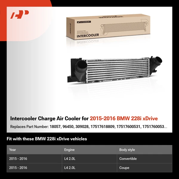 Intercooler Charge Air Cooler for 2015-2016 BMW 228i xDrive