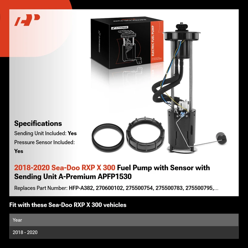 2018-2020 Sea-Doo RXP X 300 Fuel Pump with Sensor with Sending Unit A-Premium APFP1530