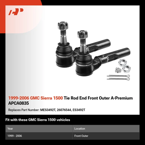 1999-2006 GMC Sierra 1500 Tie Rod End Front Outer A-Premium APCA0835