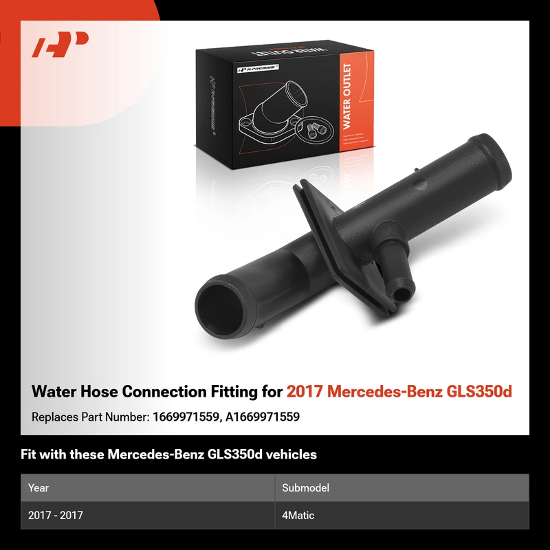 Water Hose Connection Fitting for 2017 Mercedes-Benz GLS350d