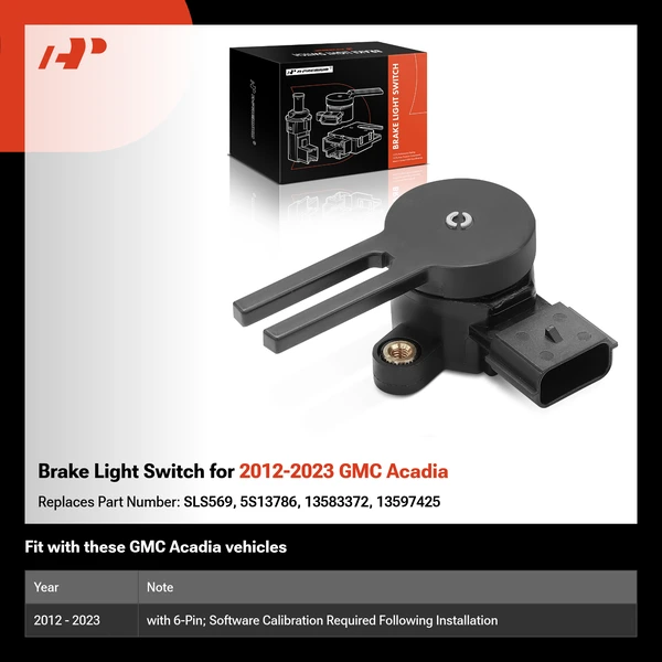 Brake Light Switch for 2012-2023 GMC Acadia