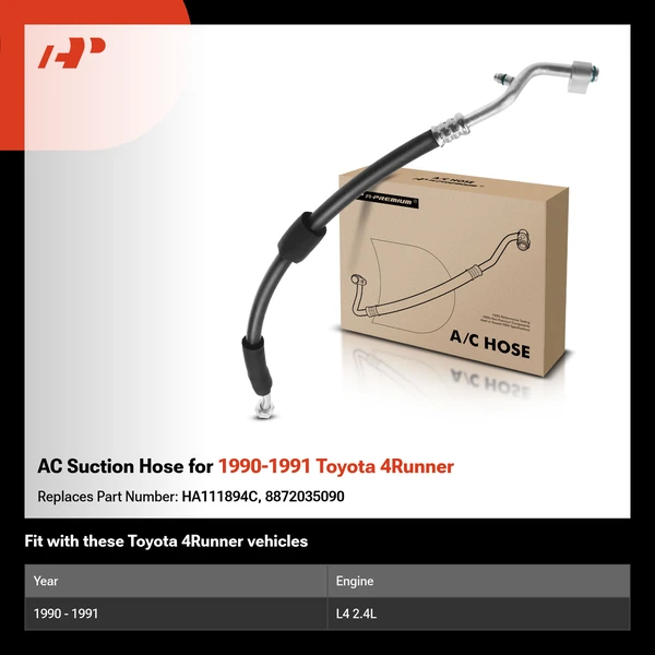 AC Suction Hose for 1990-1991 Toyota 4Runner