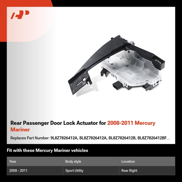 Rear Passenger Door Lock Actuator for 2008-2011 Mercury Mariner