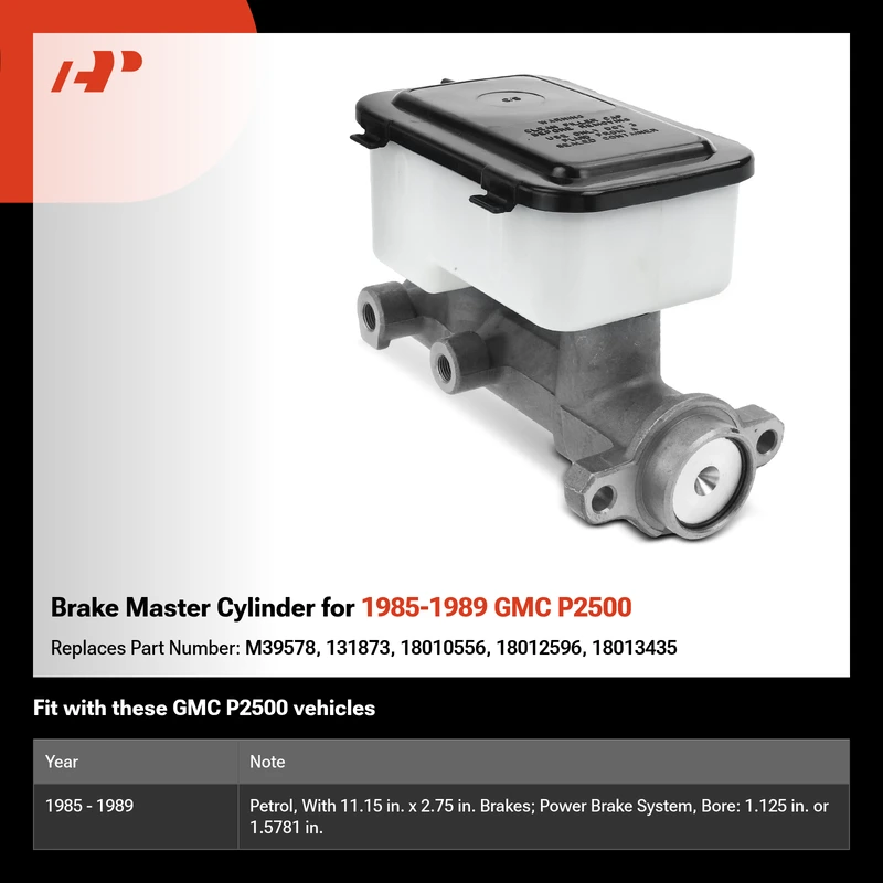 Brake Master Cylinder for 1985-1989 GMC P2500
