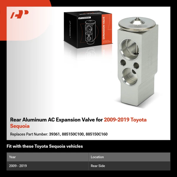 Rear Aluminum AC Expansion Valve for 2009-2019 Toyota Sequoia