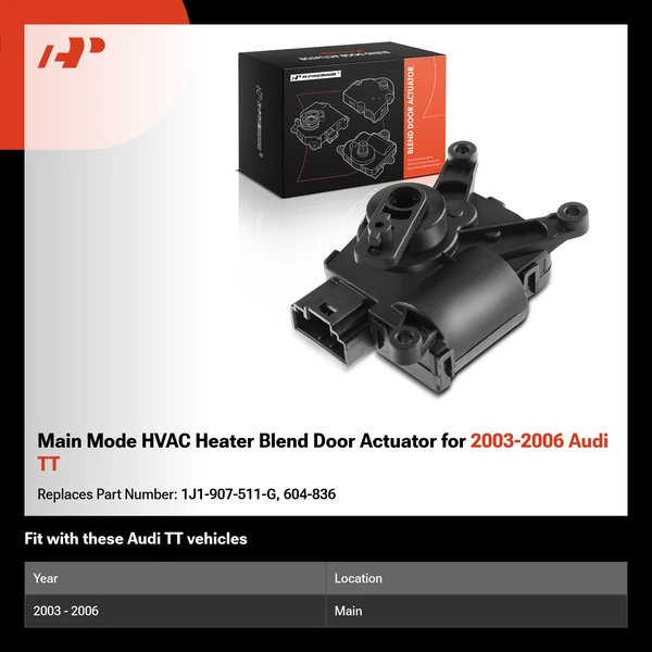 Main Mode HVAC Heater Blend Door Actuator for 2003-2006 Audi TT