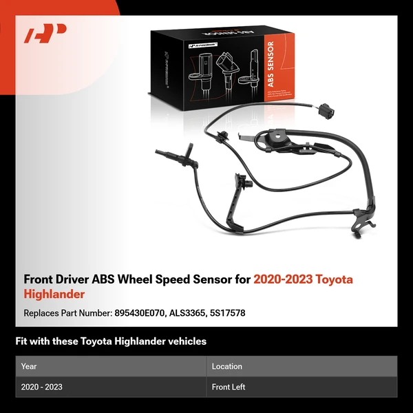 Front Driver ABS Wheel Speed Sensor for 2020-2023 Toyota Highlander