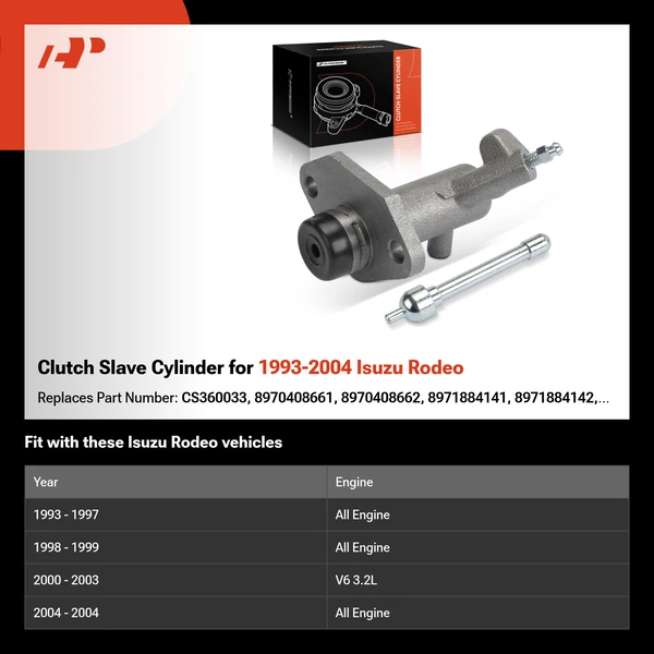 Clutch Slave Cylinder for 1993-2004 Isuzu Rodeo