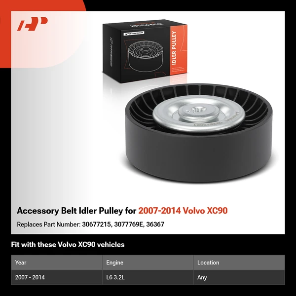 Accessory Belt Idler Pulley for 2007-2014 Volvo XC90