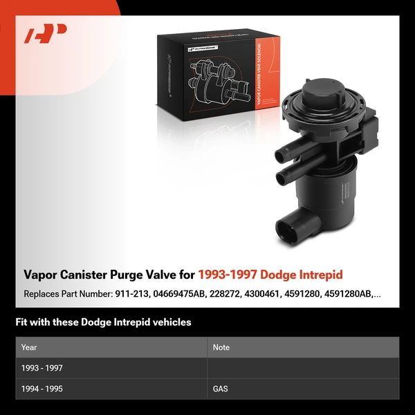 Vapor Canister Purge Valve for 1993-1997 Dodge Intrepid