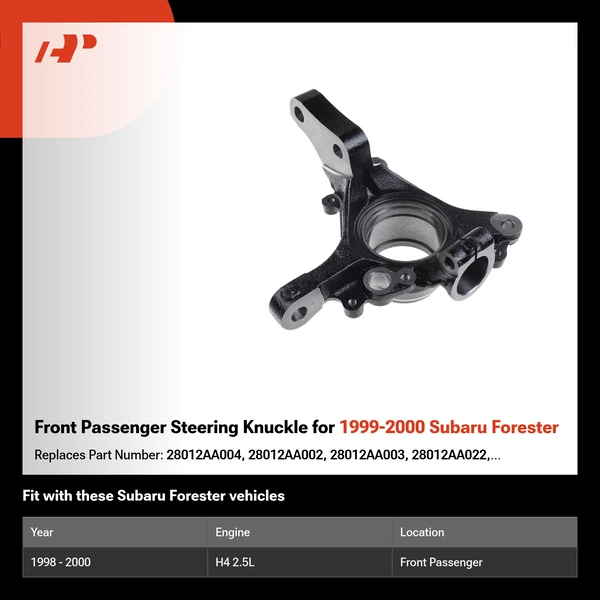 Front Passenger Steering Knuckle for 1999-2000 Subaru Forester