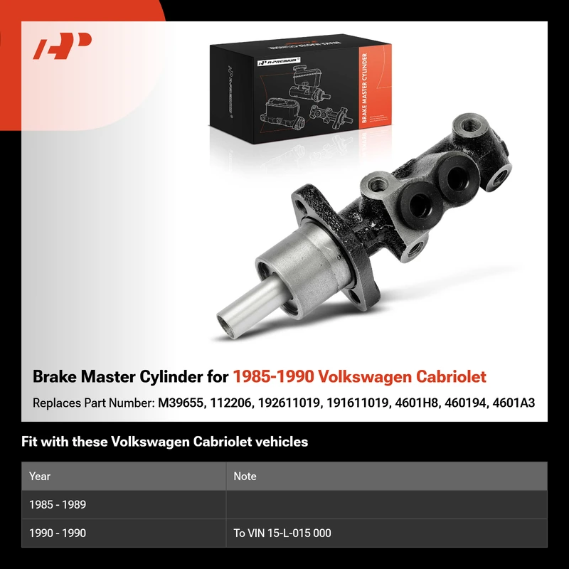 Brake Master Cylinder for 1985-1990 Volkswagen Cabriolet